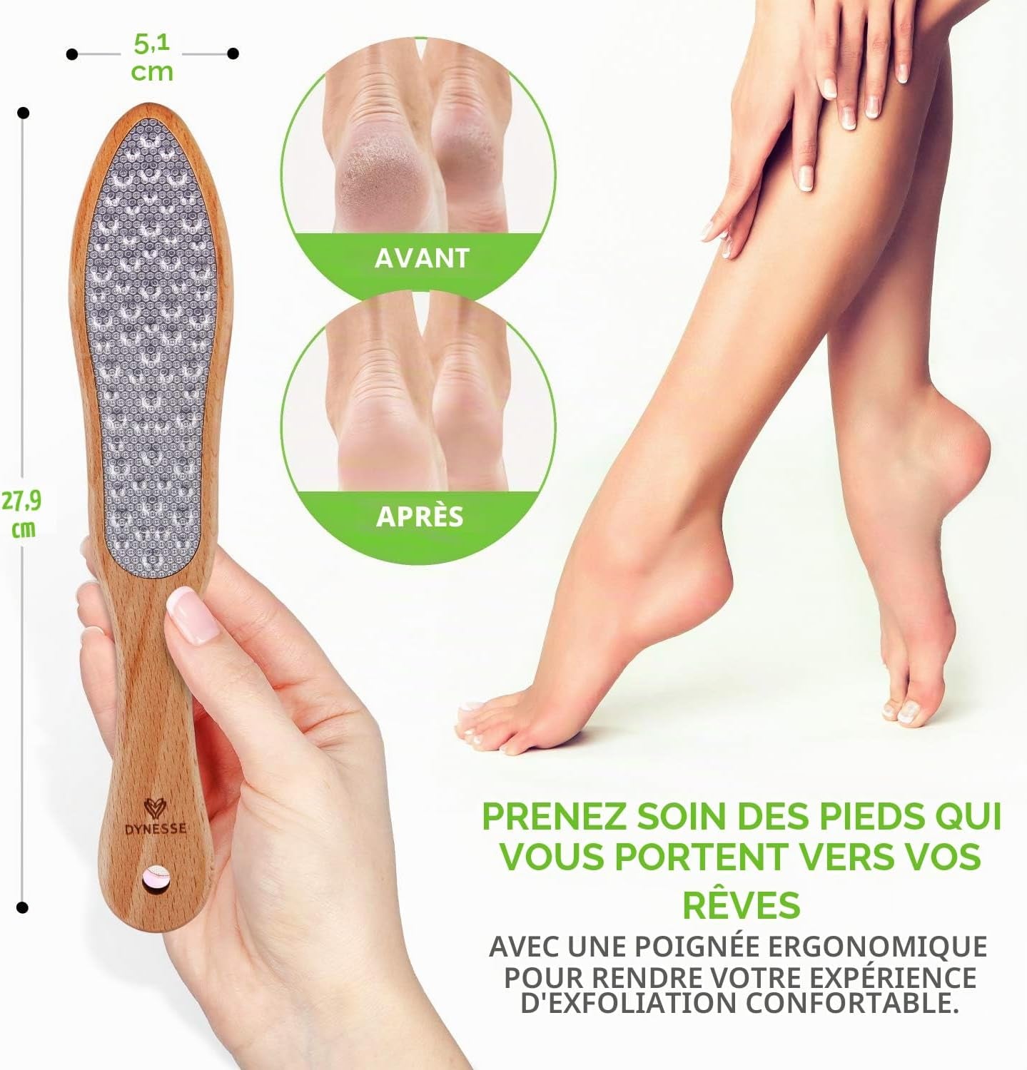 Lime Pour Pieds Professionelle Avec Manche En Bois. Aucun Risque De Blessure. Utilisée Dans Les Salons De Pédicure. Râpe En Acier Inoxydable Découpée Au Laser. Multi-Usage