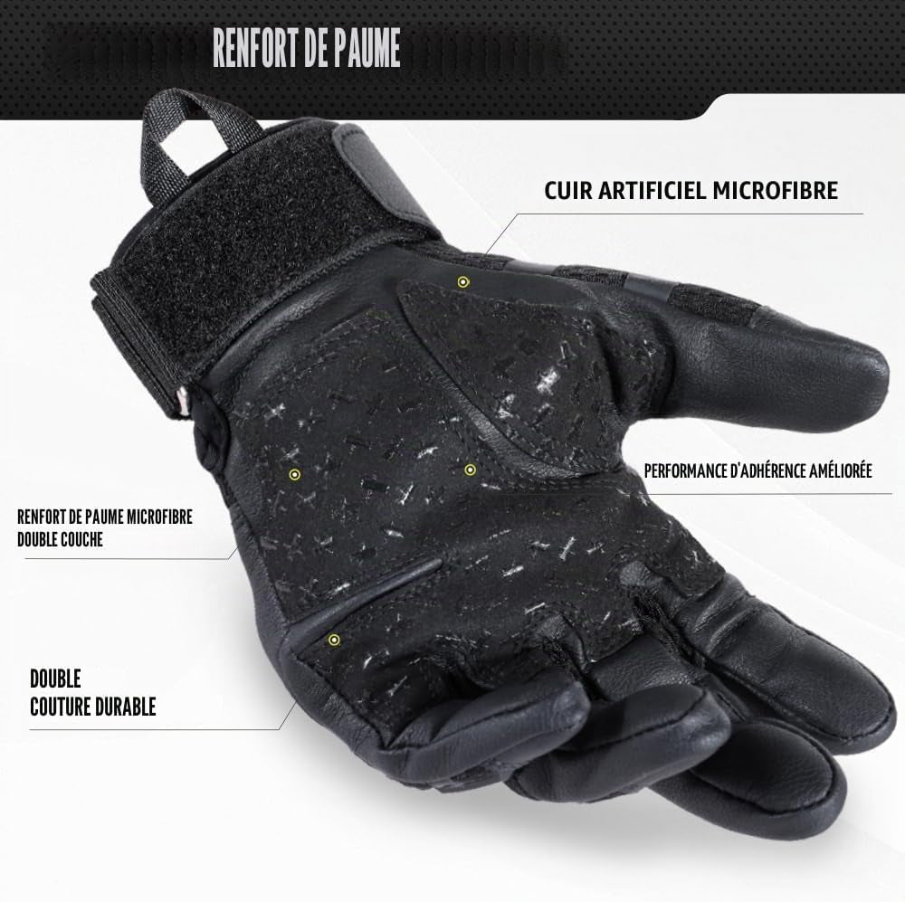 Gant Tactique, Gants De Moto, Gants À Écran Tactile Plein Doigt Pour La Course De VTT, Escalade, Chasse, Motocross, Airsoft, Paintball Et Autres Sports De Plein Air