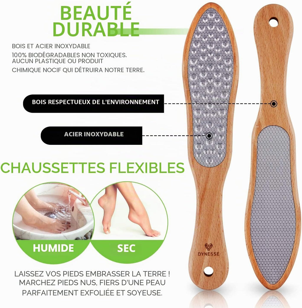Lime Pour Pieds Professionelle Avec Manche En Bois. Aucun Risque De Blessure. Utilisée Dans Les Salons De Pédicure. Râpe En Acier Inoxydable Découpée Au Laser. Multi-Usage