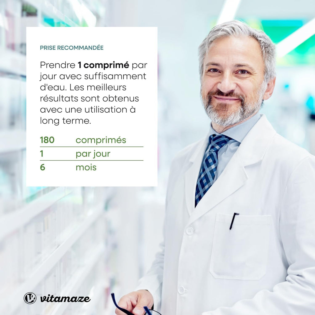 Vitamine K2 MK-7 À Fort Dosage, 200 Mcg Ménaquinone Pour 6 Mois - 180 Comprimés Vegan - Qualité Allemande, Complément Alimentaire Sans Additifs Inutiles