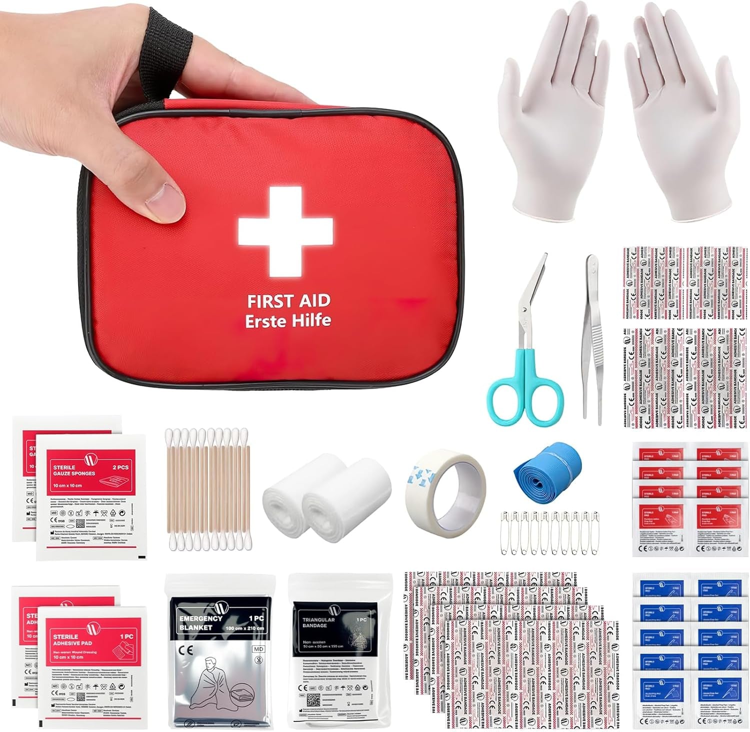 Mini Trousse Premier Secours 90 Pièces, Petite Trousse À Pharmacie, Kit Premier Secours Pour Voiture Maison Lieu De Travail Voyage Camping Randonnée Et Sports En Plein Air